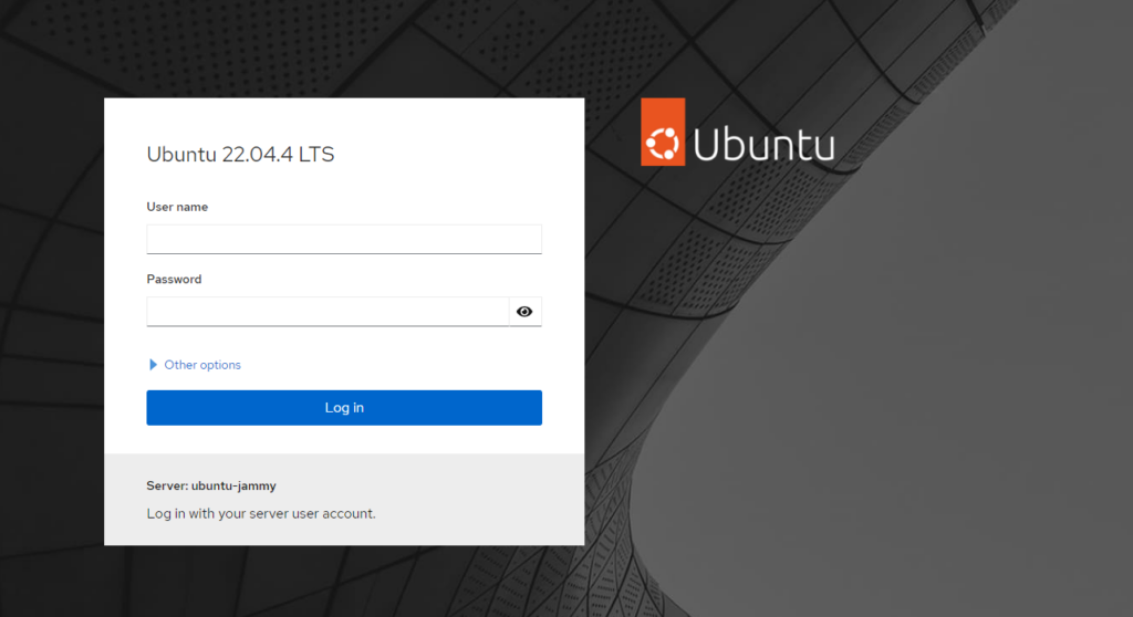 Ubuntu Linux CockPit Login Page