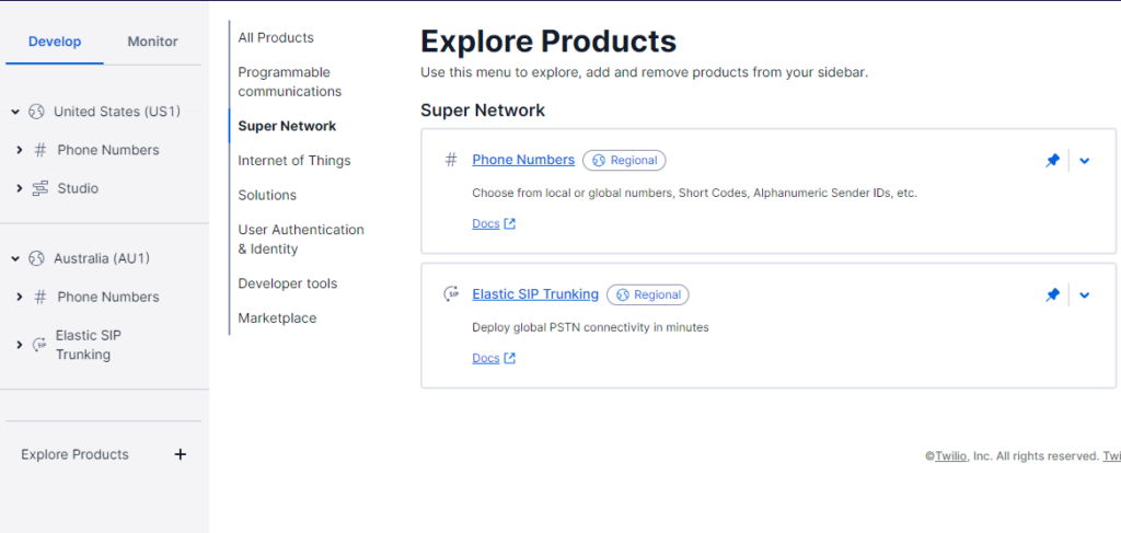 SolveDevOps - Twilio Products page