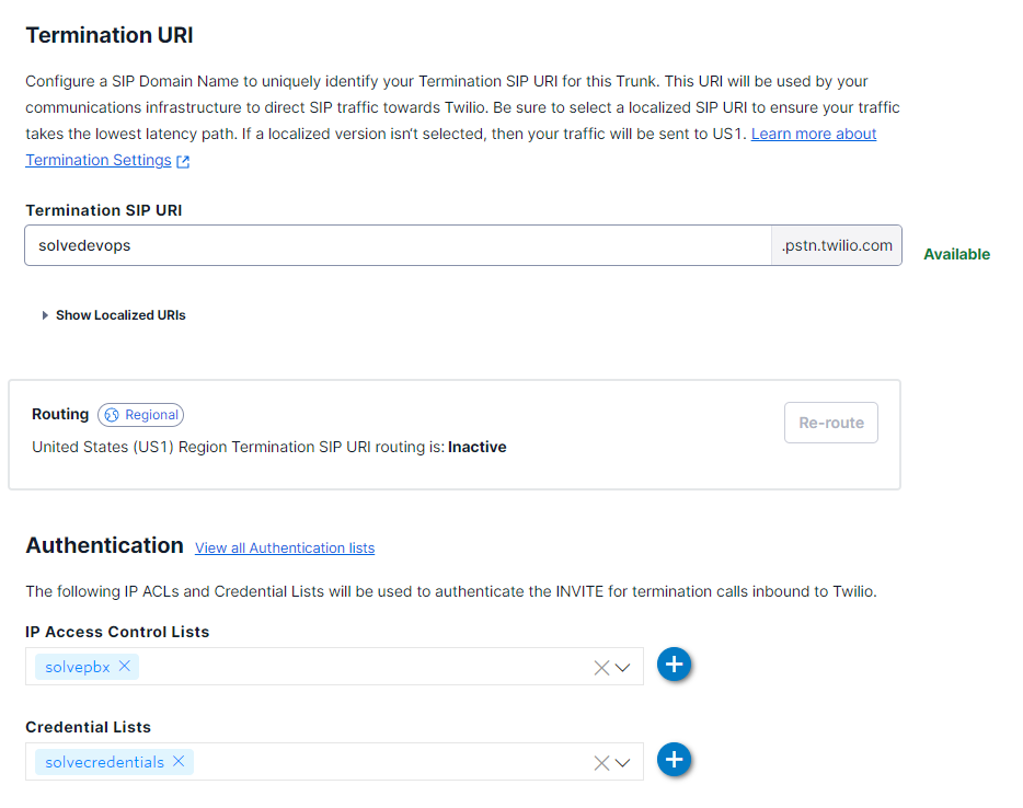 SolveDevOps - Twilio SIP Trunk